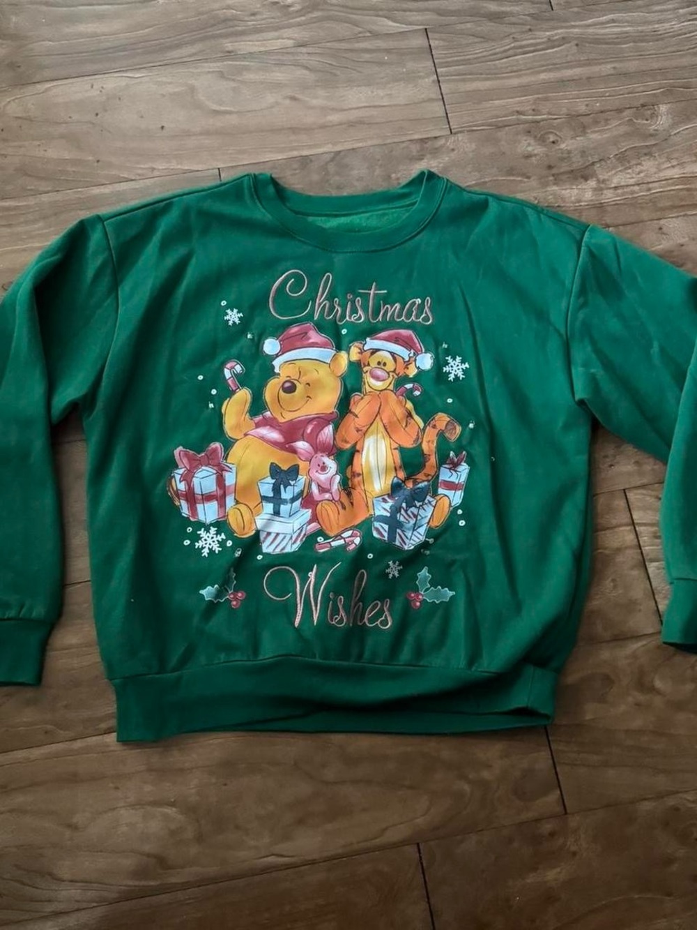 Green Christmas Wishes Winnie the Pooh & Tigger Sweatshirt